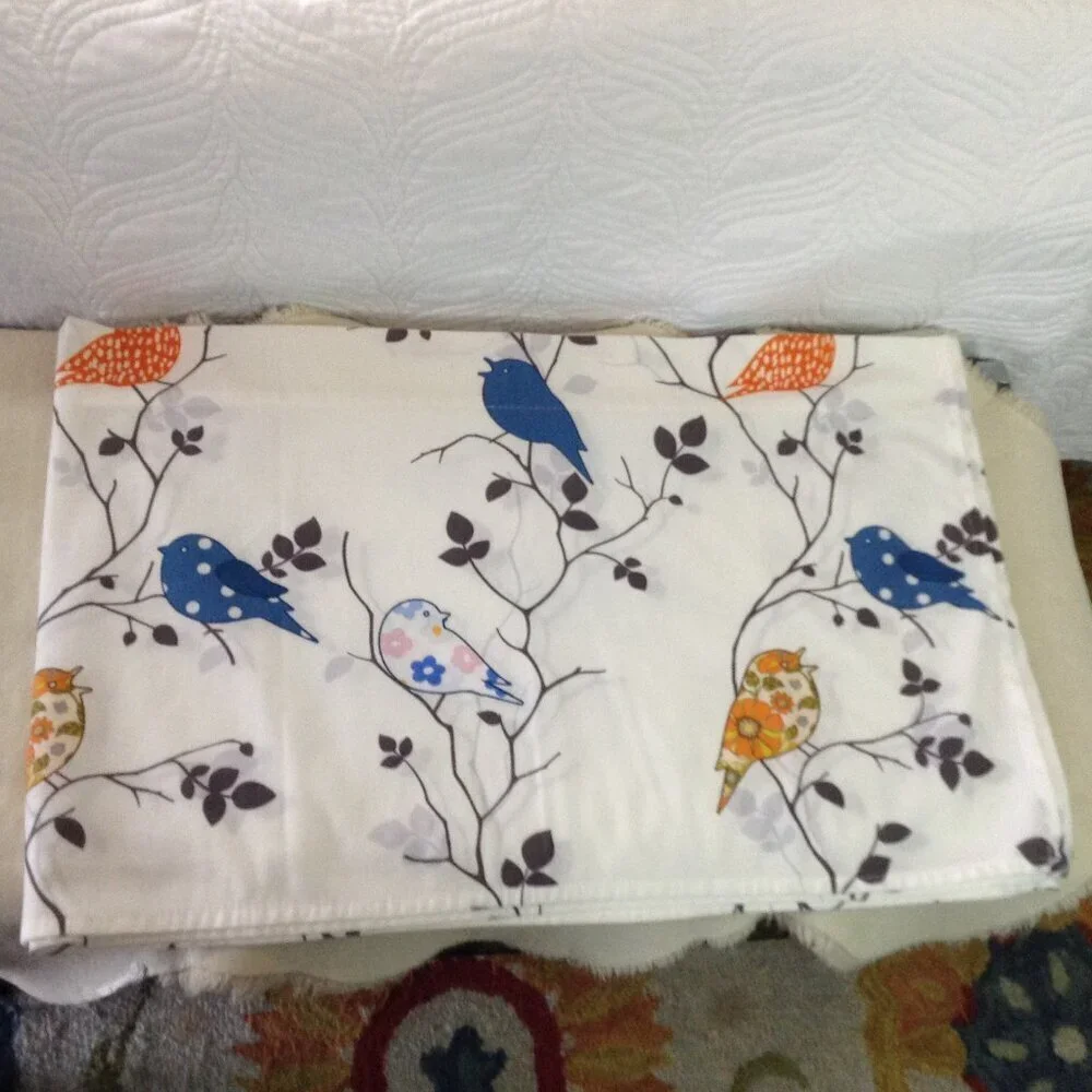 Pair of Charming Bird Bedroom Curtain toppers.  Hippie chic, Bohemian. 54